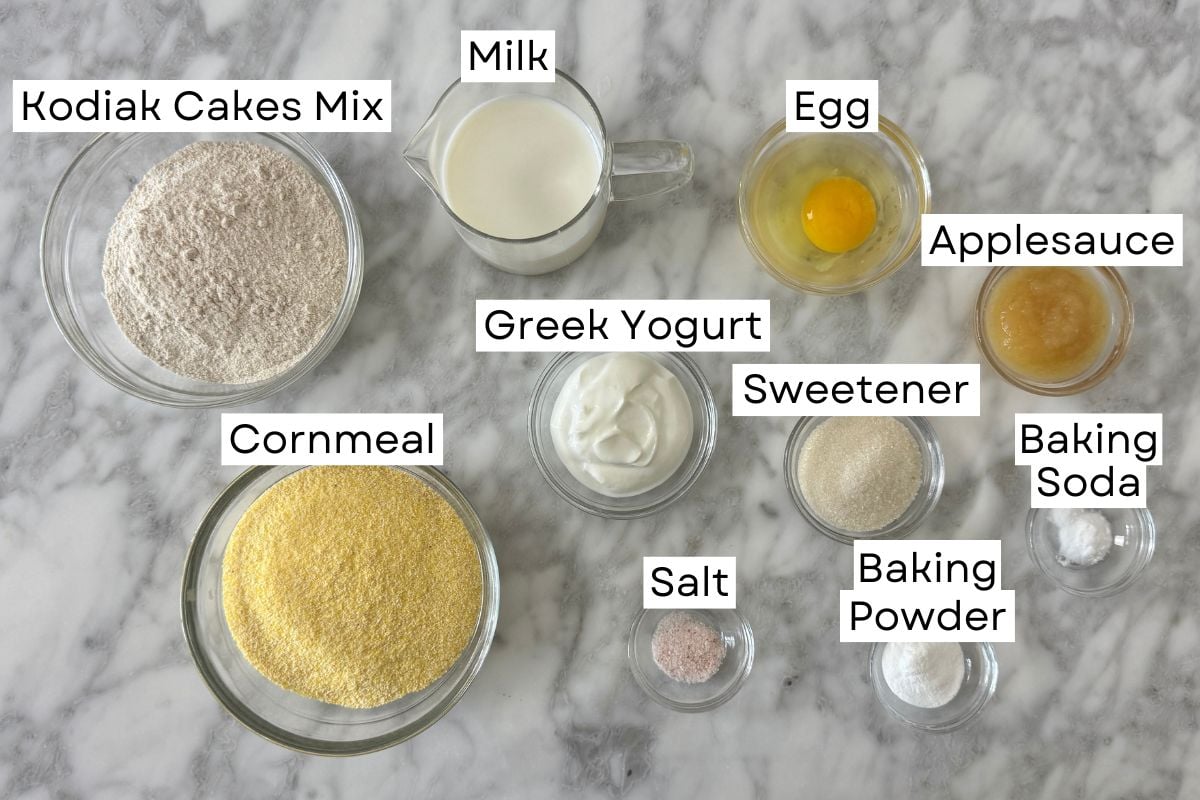 Ingredients for healthy cornbread recipe