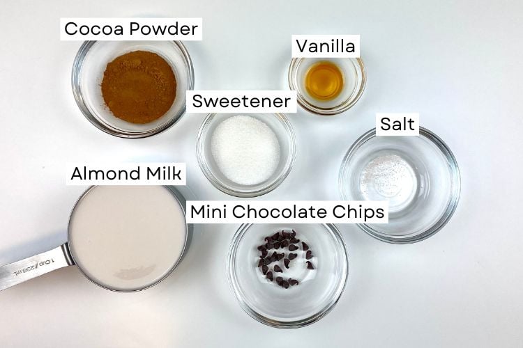 Ingredients for healthy hot chocolate
