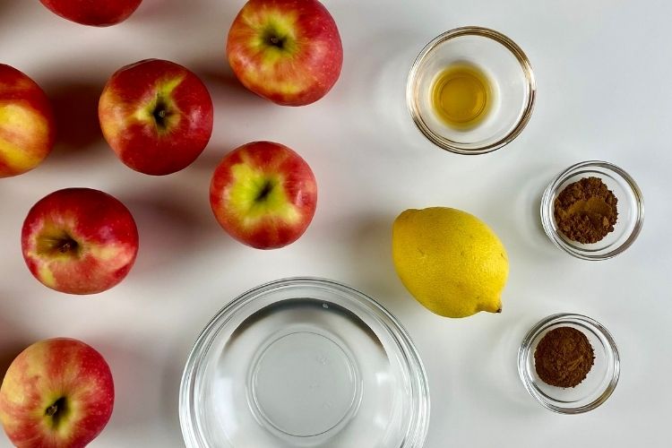 Ingredients for homemade slow cooker apple butter