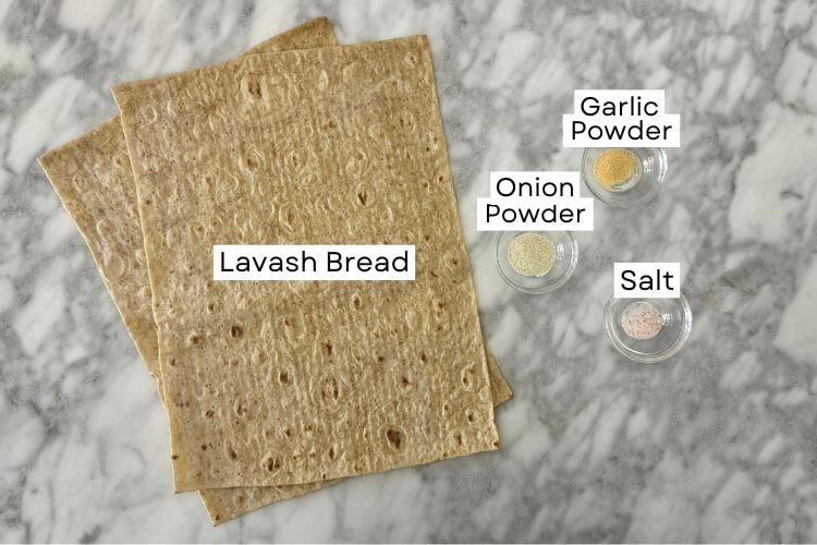 Ingredients for lavash crackers