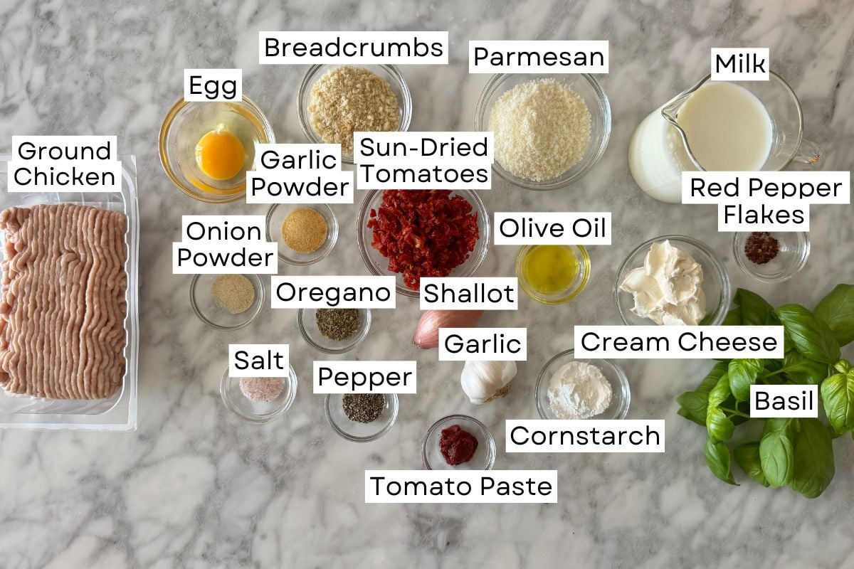 Ingredients for marry me chicken meatballs