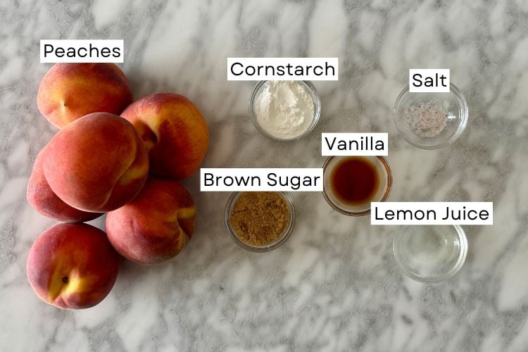 Ingredients for peach crisp