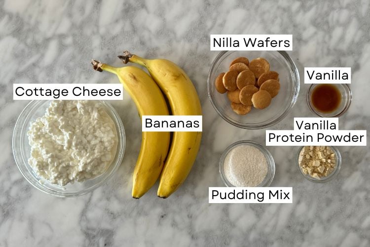 Ingredients for protein banana pudding