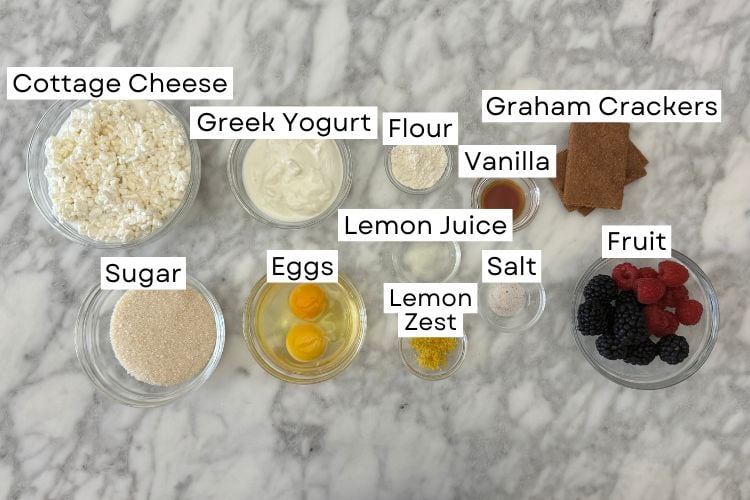 Ingredients for protein cheesecake