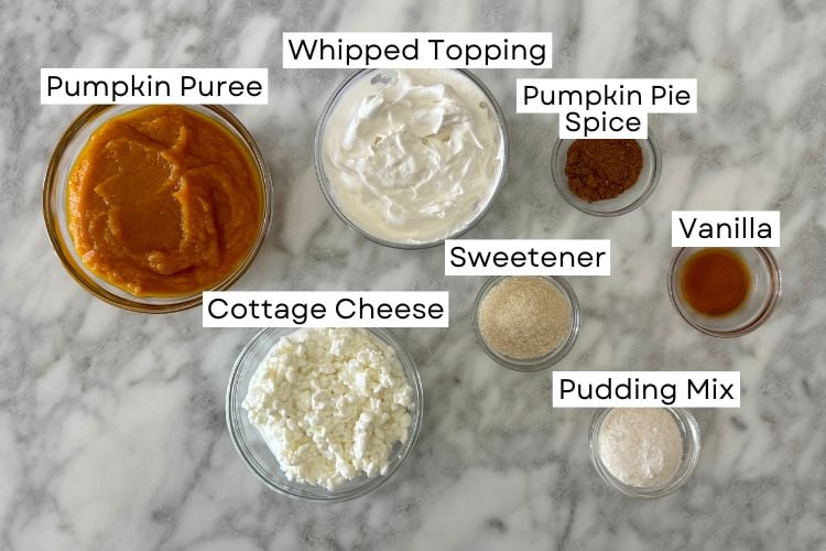 Ingredients for pumpkin fluff