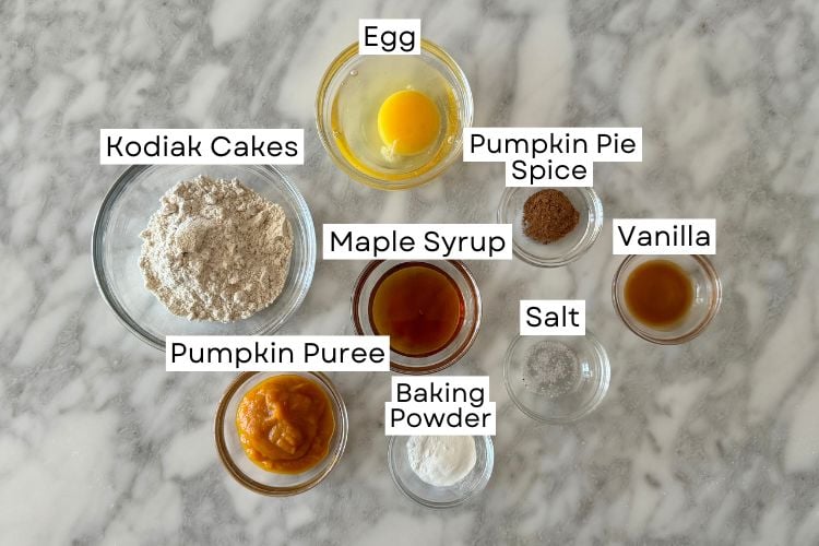 Ingredients for pumpkin mug cake