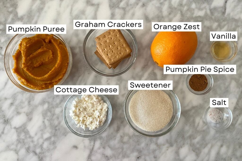 Ingredients for pumpkin pie cups