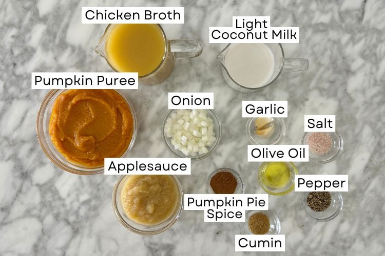 Ingredients for pumpkin soup