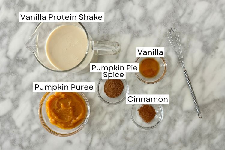Ingredients for pumpkin spice coffee creamer