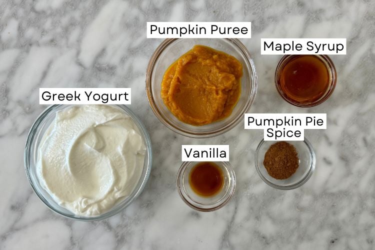 Ingredients for pumpkin yogurt