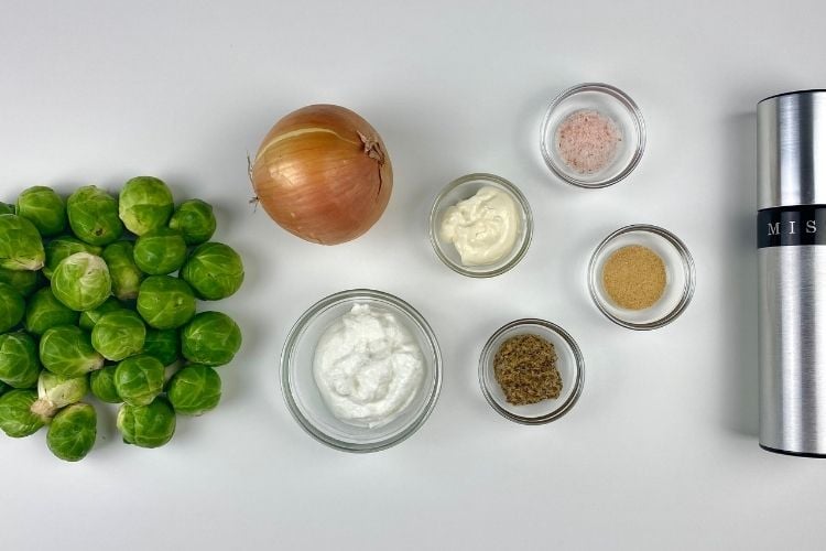 Ingredients for roasted brussels sprouts
