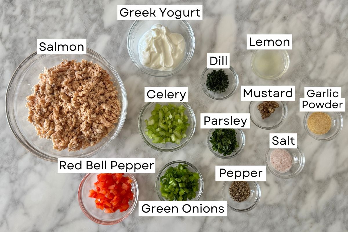 Ingredients for salmon salad