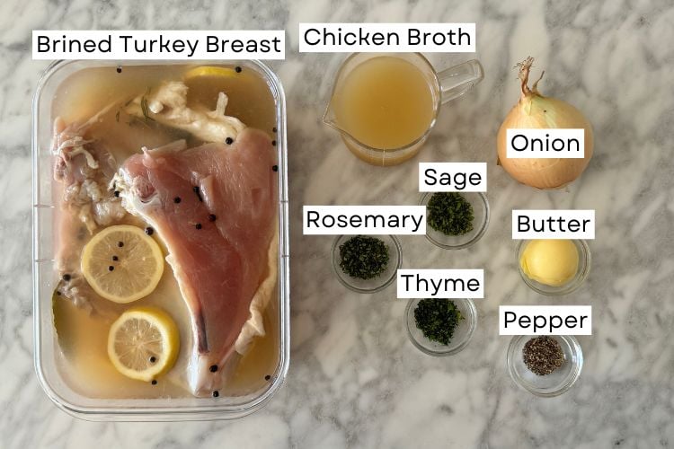 Ingredients for the turkey herb rub