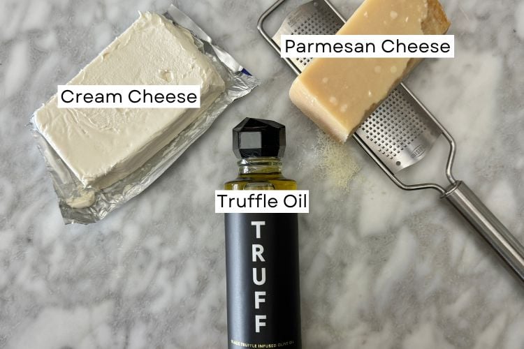 Ingredients for truffle cream cheese