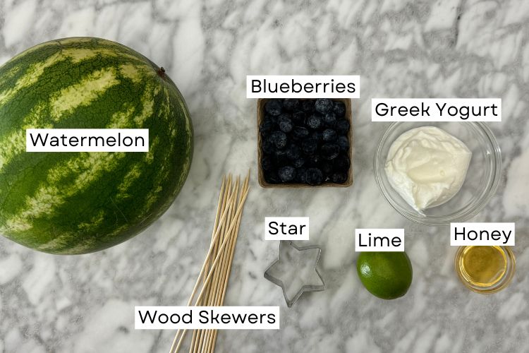 Ingredients for watermelon sparklers