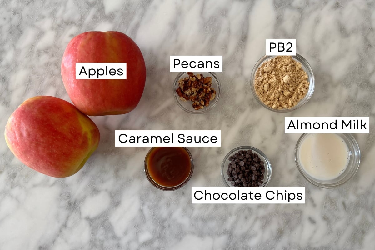 Ingredients needed for apple nachos