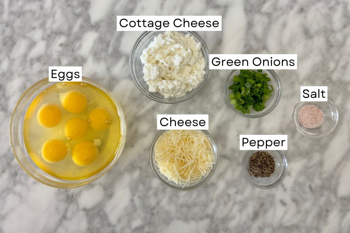 Ingredients needed for muffin pan egg bites