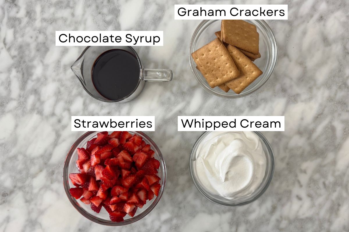 Ingredients needed for strawberry icebox cake