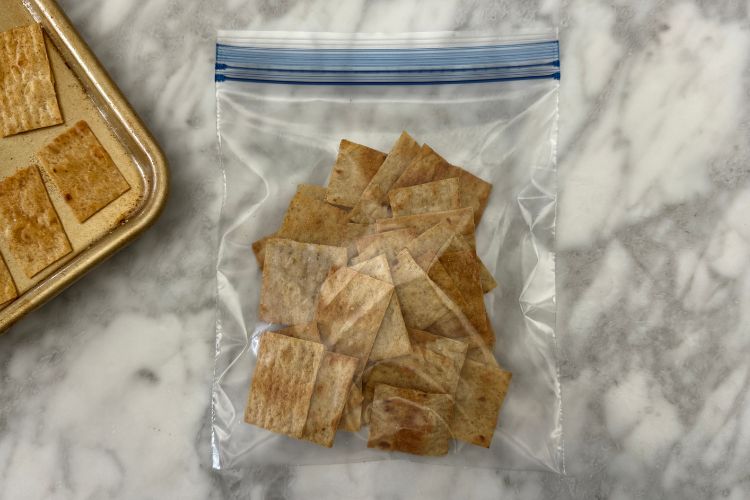 Lavash crackers in bag