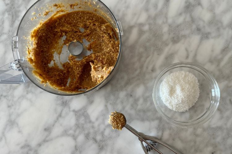 Lemon bliss balls with shredded coconut