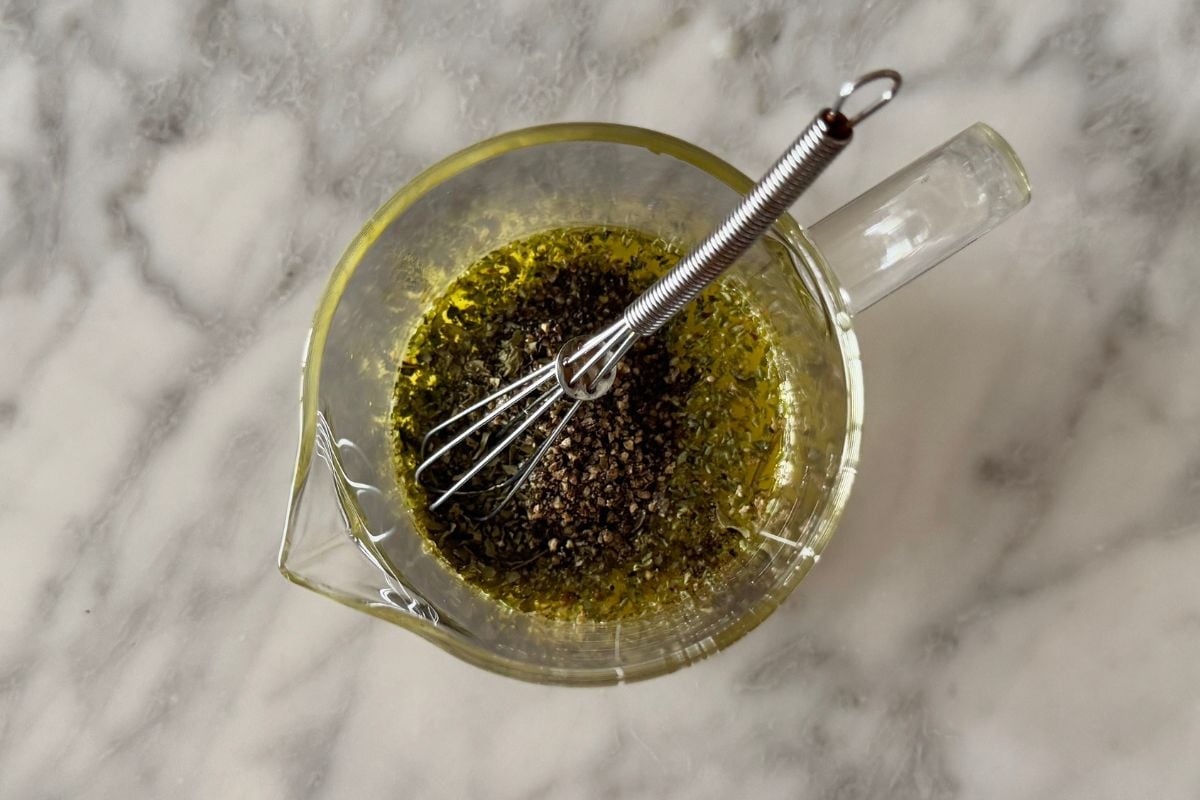 Lemon herb dressing for chickpea salad