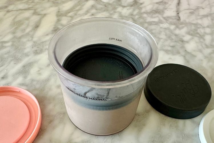 Lid on ice cream mixture