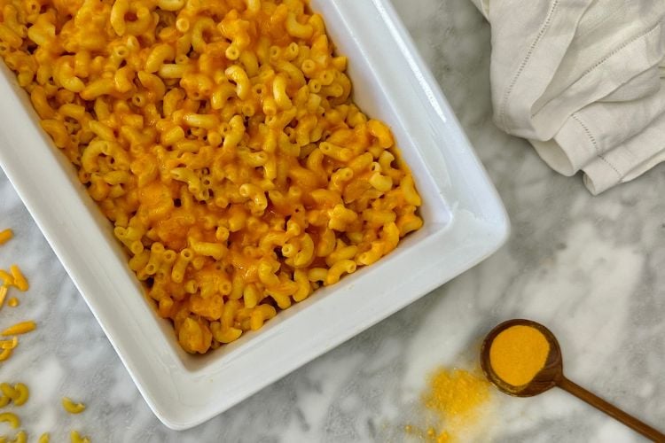 Mac and cheese in dish