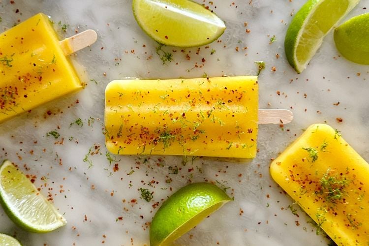 Mango Popsicles With Tajin