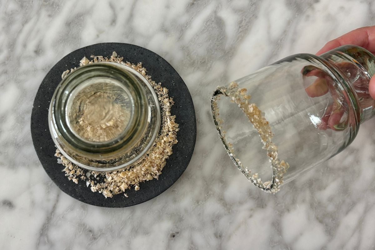 Margarita glass rimmed with salt