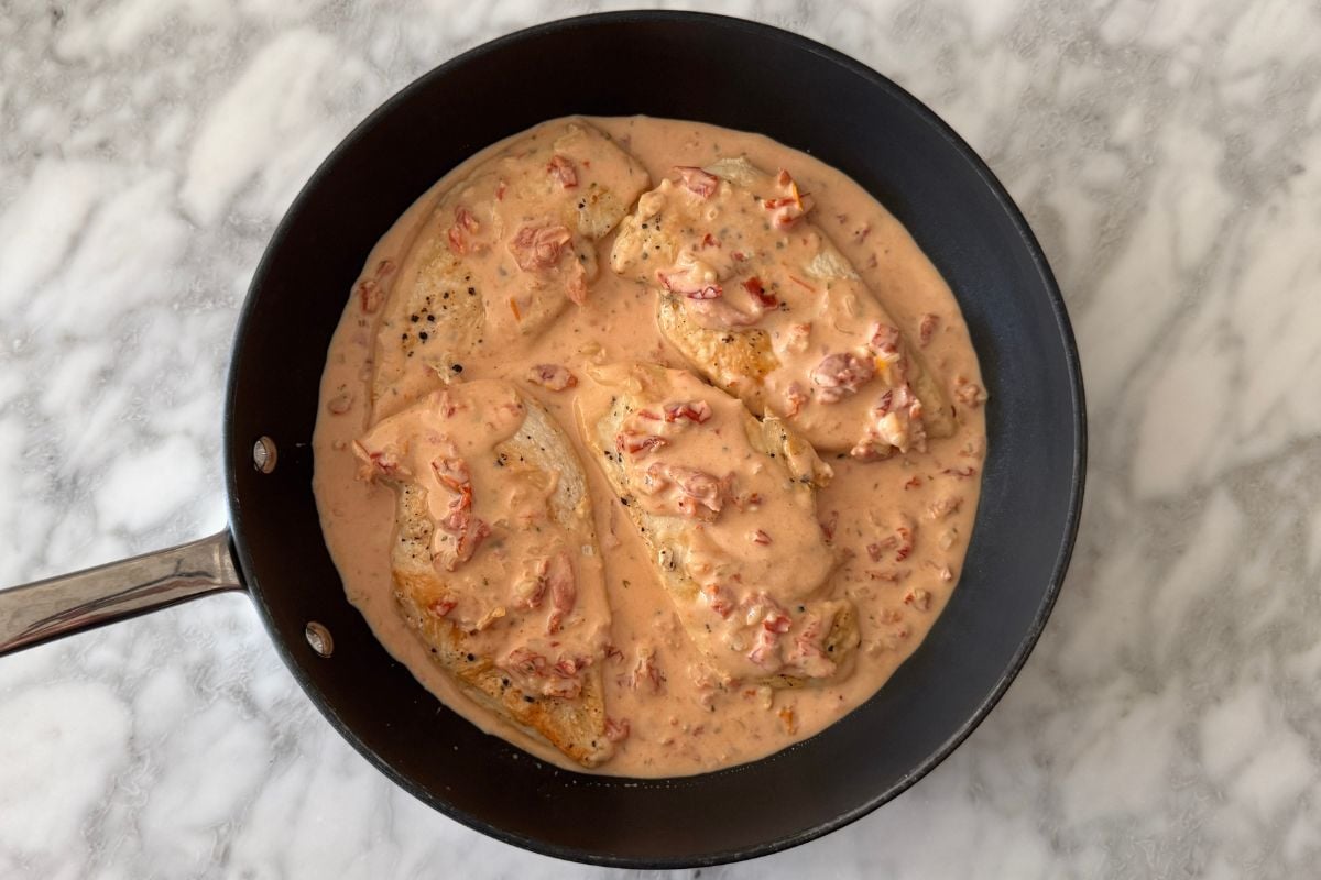 Marry Me Chicken in a skillet