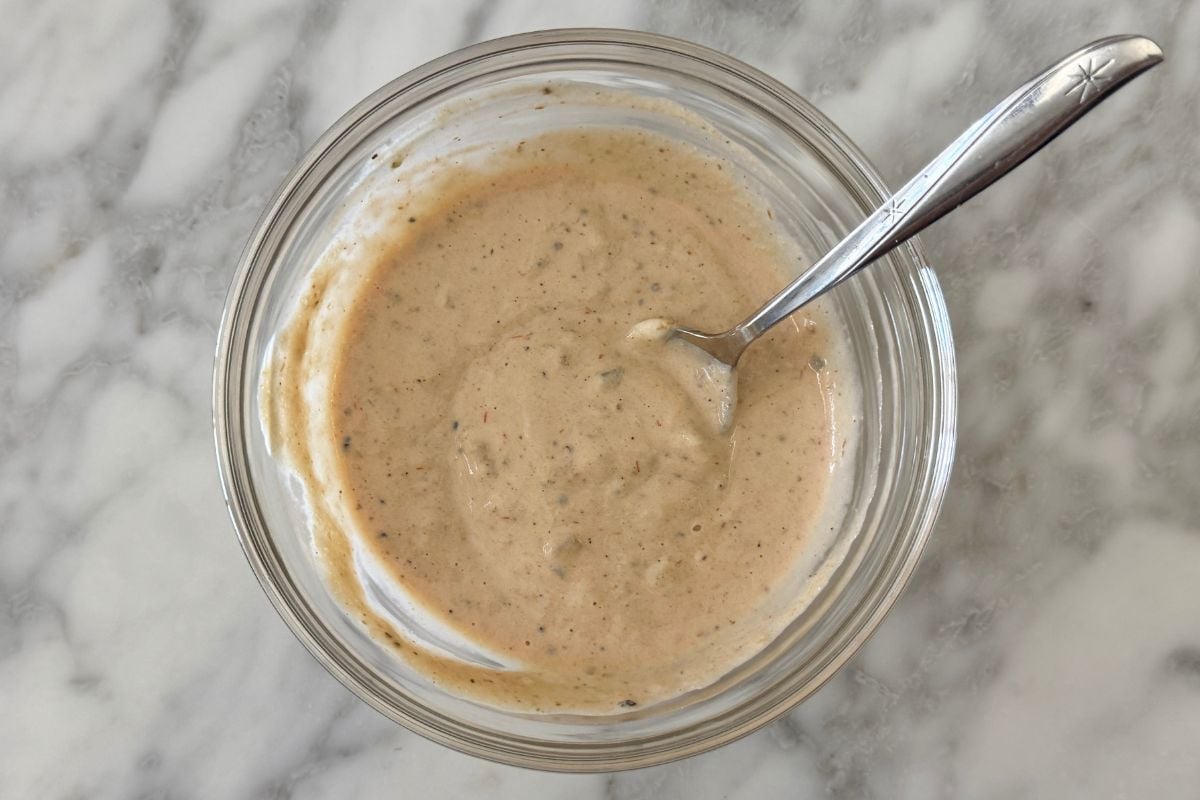 Mixed Big Mac sauce in bowl