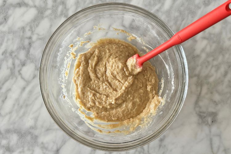 Mixed apple cinnamon muffin batter