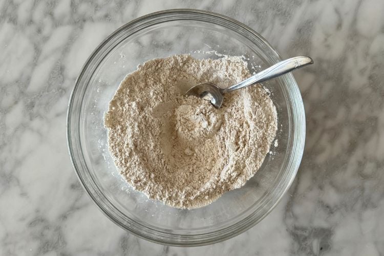 Mixed bagel dough dry ingredients