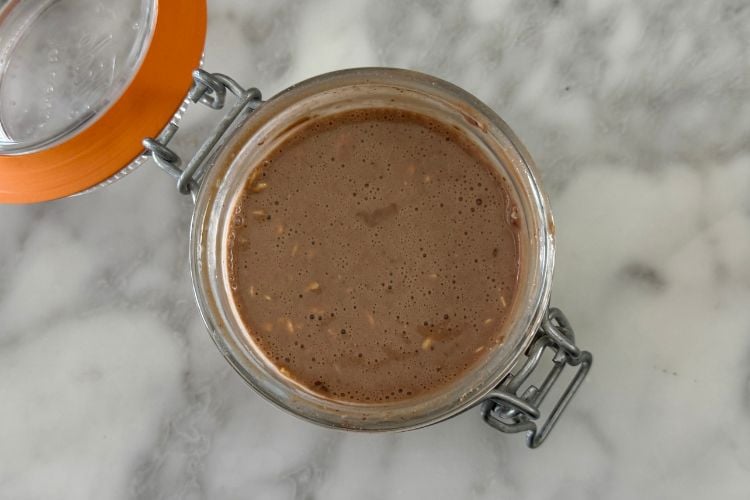 Mixed chocolate protein overnight oats