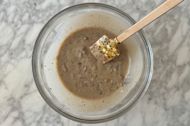 Mixed cream of mushroom soup filling