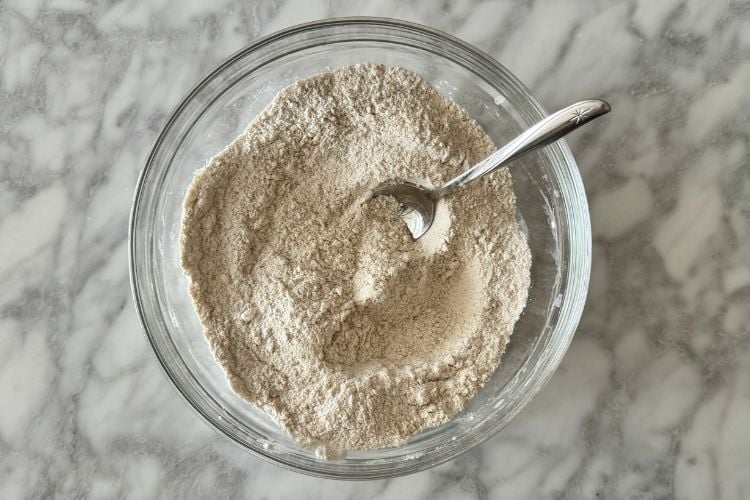 Mixed dry ingredients in bowl