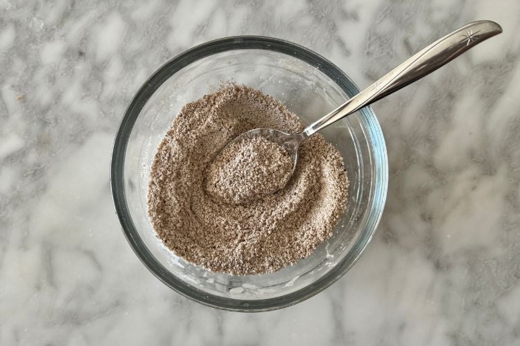 Mixed dry ingredients in bowl