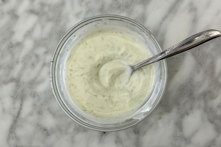 Mixed honey lime yogurt dip