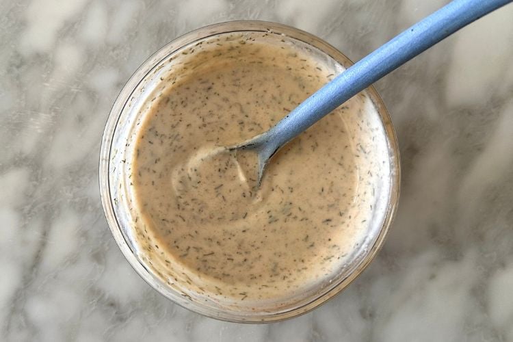 Mixed sauce for buffalo chicken rice bowls