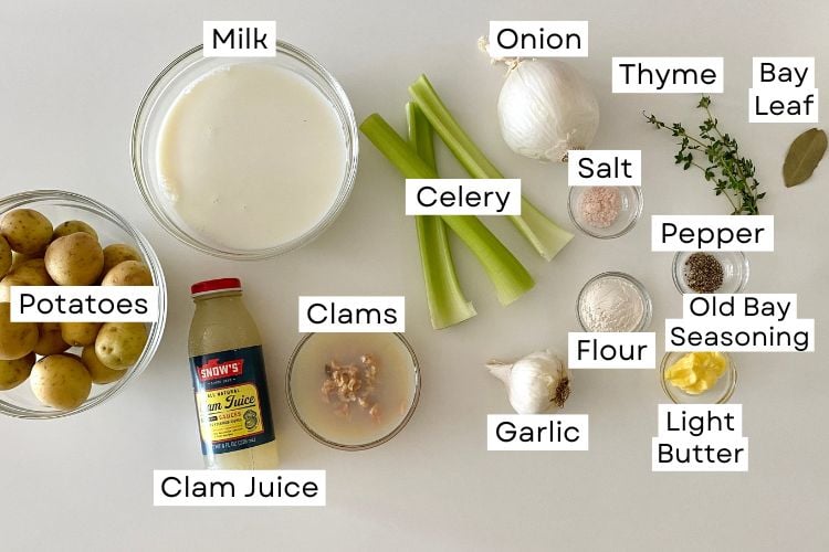 New England clam chowder ingredients
