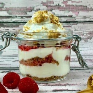 No Bake Raspberry Cheesecake Jars