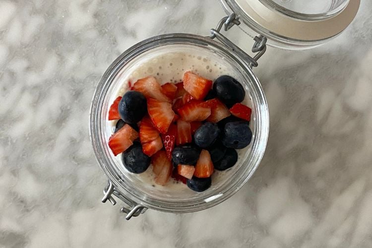 Overnight Oats With Fruit In Jar