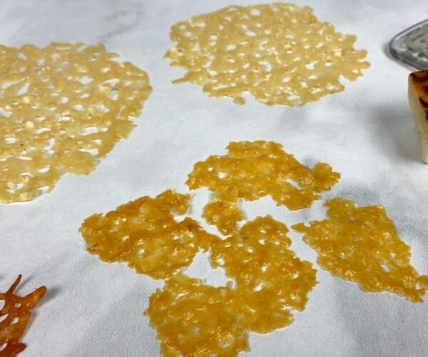 Parmesan cheese crisps three ways