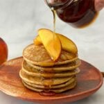 Peach Pancakes With Peach Topping