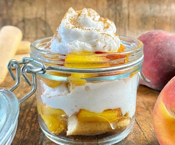 Peach Tiramisu In A Jar