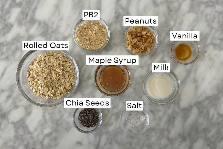 Peanut butter granola ingredients