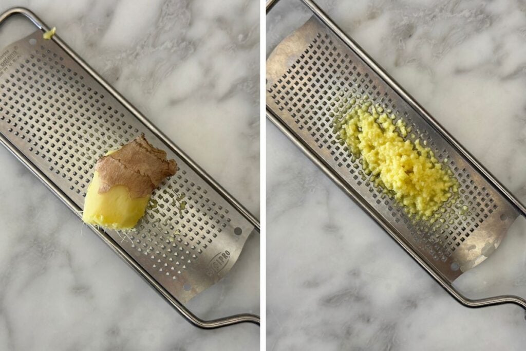 Peeled and grated fresh ginger