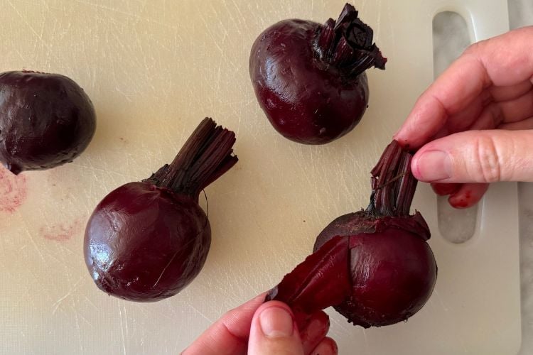 Peeled roasted beets