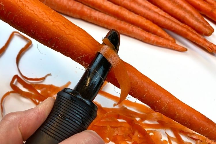 Peeling carrots