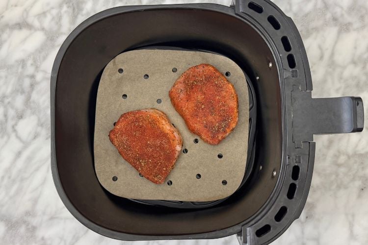 Pork chops in an air fryer